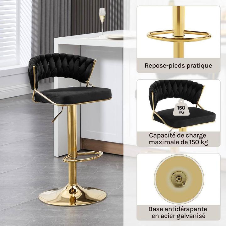 Produktbild Woltu 2x Barhocker höhenverstellbar