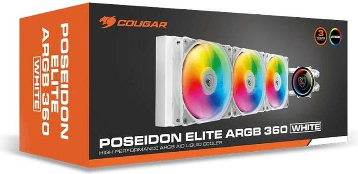 Actual product image Cougar Kit Watercooling AIO Poseidon Elite RGB - 360mm (Blanc)