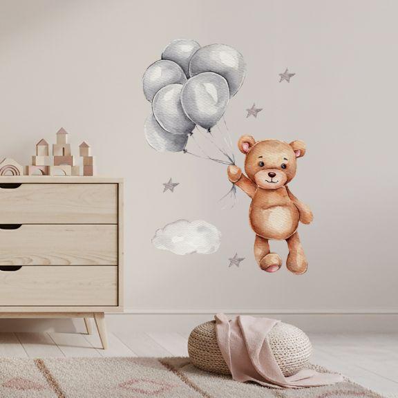 Productafbeelding Konjac Sponge ROOM Decor SIPO-WS63036 NAKLEJKI NA ŚCIANĘ MIŚ Z BALONAMI