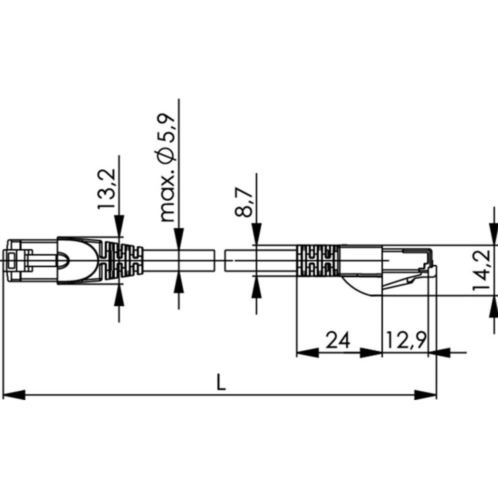 Thumbnail - Telegärtner Telegartner MP8 FS 500 (S/FTP, CAT6a, 0.25 m), Netzwerkkabel