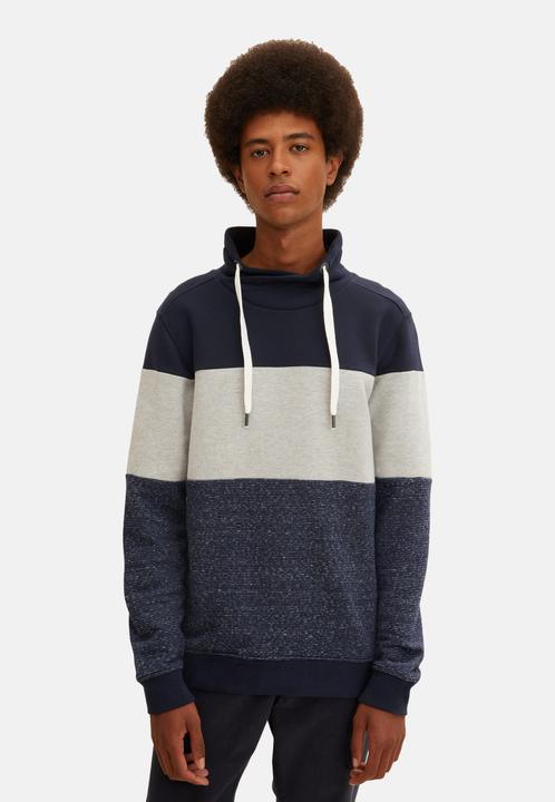 Produktbild Tom Tailor Sweatshirt Colour Blocking Pullover ohne Kapuze (S)