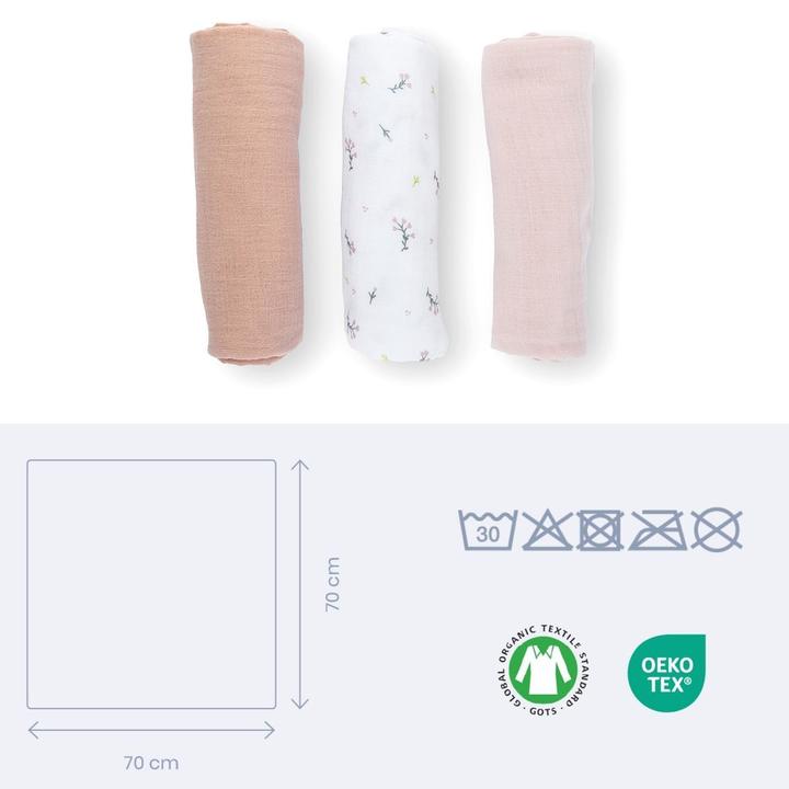 Actual product image Doomoo Mulltücher 3er Pack (70 cm, 70 cm)