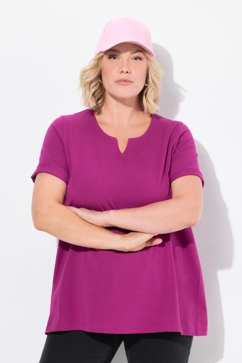Actual product image Ulla Popken Essential Notch Neck Stretch Tee (46, 48)
