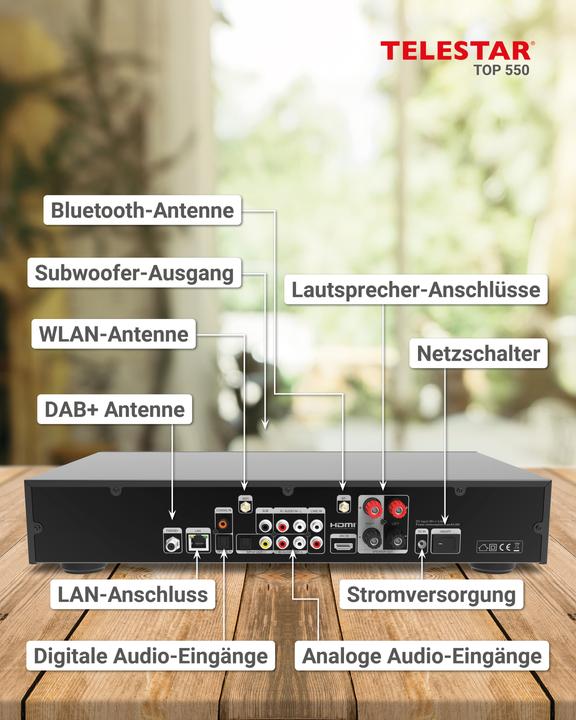 Produktbild Telestar TOP 550 All-In-One-System (Internetradio, DAB+, FM, Bluetooth, WLAN)