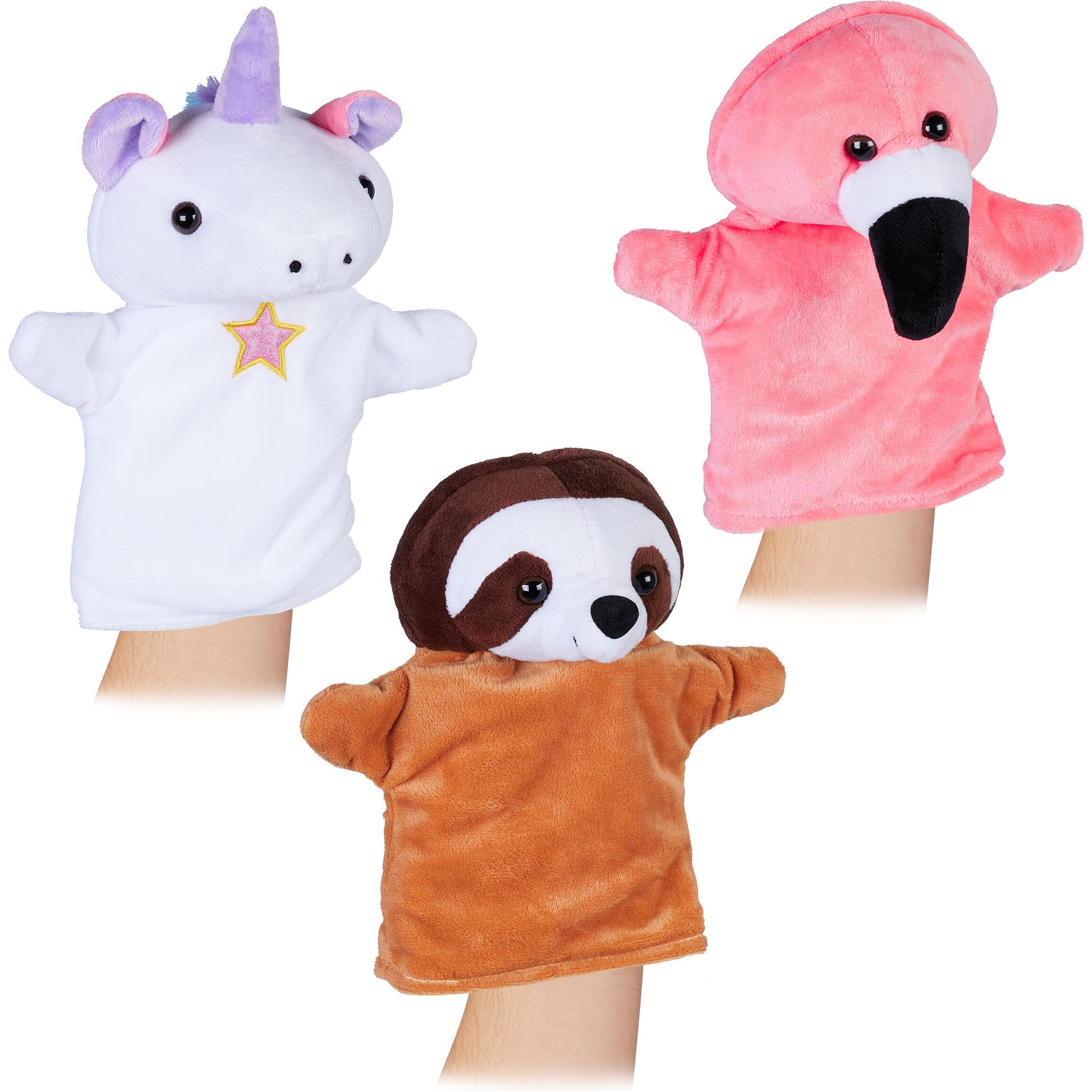 Relaxdays 3x Handpuppe