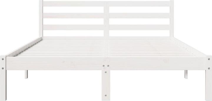 Produktbild vidaXL Bettgestell mit Kopfteil Weiss 140x210 cm Massivholz Kiefer (140 x 210 cm)