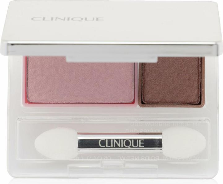 Actual product image Clinique All About Shadow Duo Eye Shadow Makeup Safe For Sensitive Eyes AJ Strawberry Fudge (Brown, Rose)