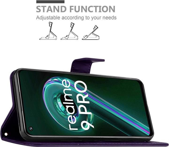 Produktbild Cadorabo Flower Book Hülle für Realme 9 5G / 9 PRO / V25 / Q5 / OnePlus Nord CE 2 LITE 5G (Realme 9 Pro+, Vivo V25, OnePlus Nord CE 2 Lite 5G)