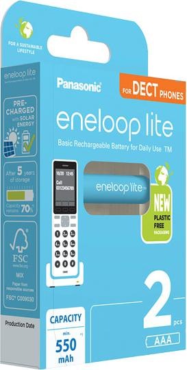 Image du produit Panasonic eneloop Lite DECT (2 pcs, AAA, 550 mAh)