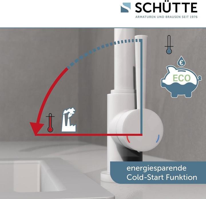 Immagine prodotto Schütte Rubinetto da cucina CORNWALL Miscelatore per lavello Bianco opaco Girevole 79161