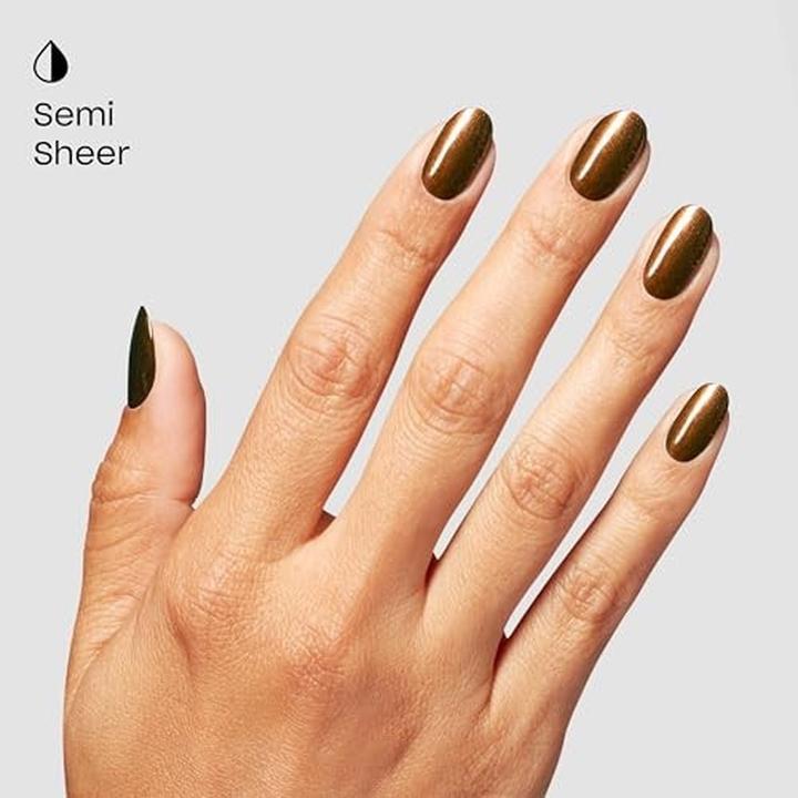 Image du produit OPI Gelcolor Band Tease Semi-Sheer Dark Gold Brown Metallic UV Cure Gel Nail (Or foncé Marron métallique, Vernis semi-permanent)