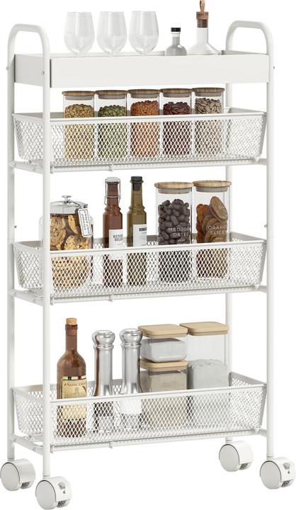 Homcom Küchenwagen Metall Weiss