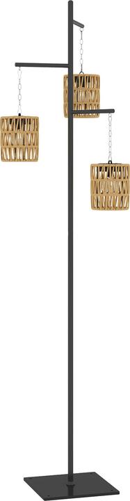 Produktbild Swisshandel24 Solar Stehlampe Rattan Solarlampen mit Lichtsensor automatisch im Boho-Stil IP44 (15 lm, IP44)