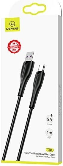 Produktbild Usams Kabel U38 USB-C 5A Fast Charge for OPPO/HUAWEI 1m czarny/black SJ376USB01 (US-SJ376) (1 m, USB 3.0)