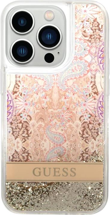 Actual product image Guess GUHCP14XLFLSD iPhone 14 Pro Max 6.7" złoty/gold hardcase Paisley Liquid Glitter (Apple iPhone 14 Pro Max)