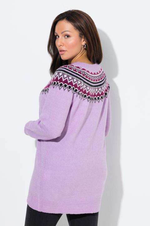 Produktbild Ulla Popken Norweger-Pullover, Rundhals, Raglan-Langarm (50, 52)