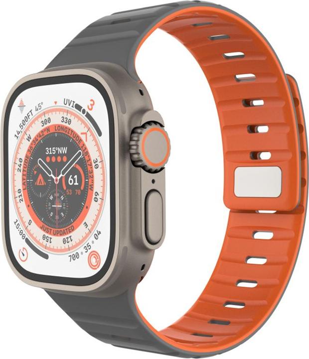 Immagine prodotto Fixed Magnetischer Silikonuhr Block Apfelwache 42/44/45/46/49 mm, hellgrau (Acciaio inossidabile, Silicone)