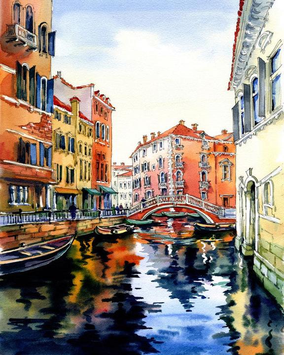 Image du produit Figured'Art Peinture par Numéros avec cadre - Aquarelle de Venise