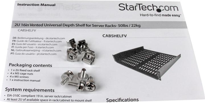 Immagine prodotto StarTech 2u 16 Ripiano Per Montaggio Su Rack