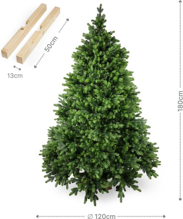 Actual product image Hermex Weihnachtsbaum 180cm mit LED Kunsttanne Christbaum Tannenbaum Tanne (180 cm)