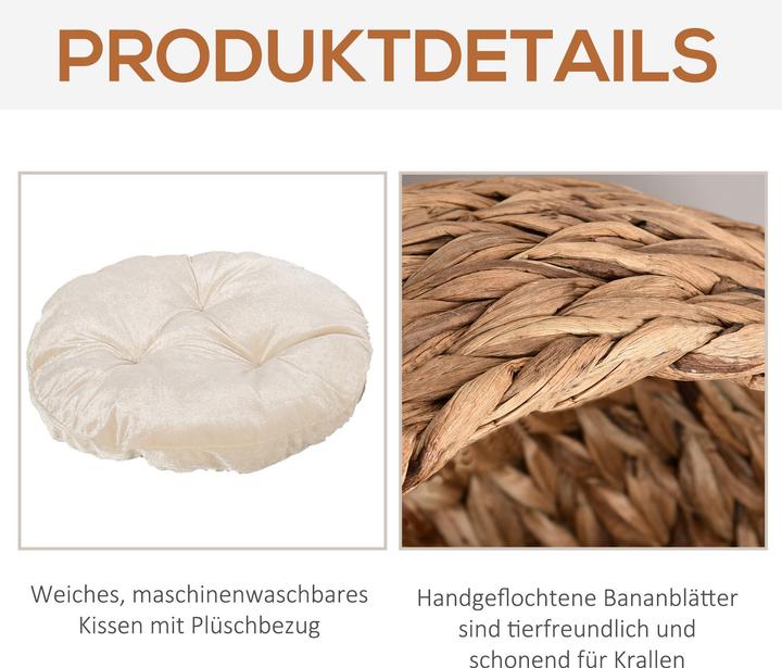 Produktbild PawHut Katzenhaus aus Rattangeflecht (Katze)