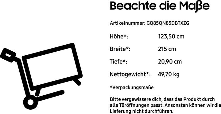 Image du produit Samsung GQ85QN85DBT (85", QN85D, NeoQLED, 4K, 2024)