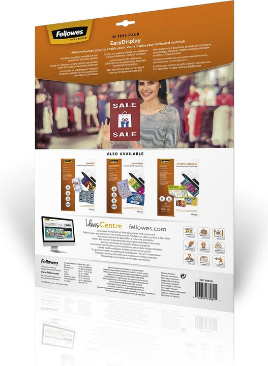 Image du produit Fellowes Pochette à plastifier A3 5601803 brillante, 80my, autocollante 25 pcs. (A3, 25 pcs, 80 µm)