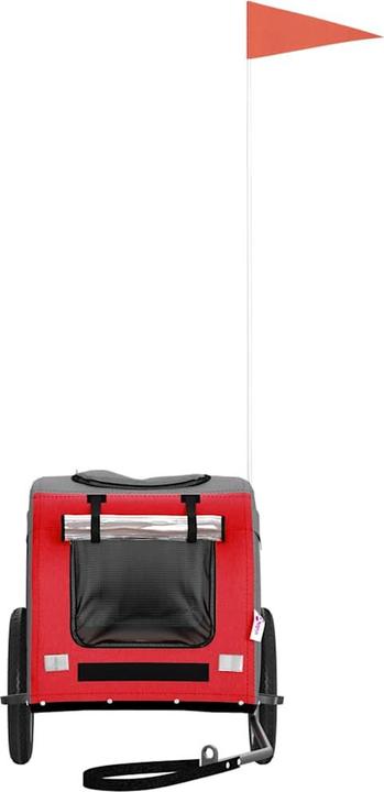 Actual product image vidaXL Bicycle trailer dogs red and grey Oxford fabric and iron