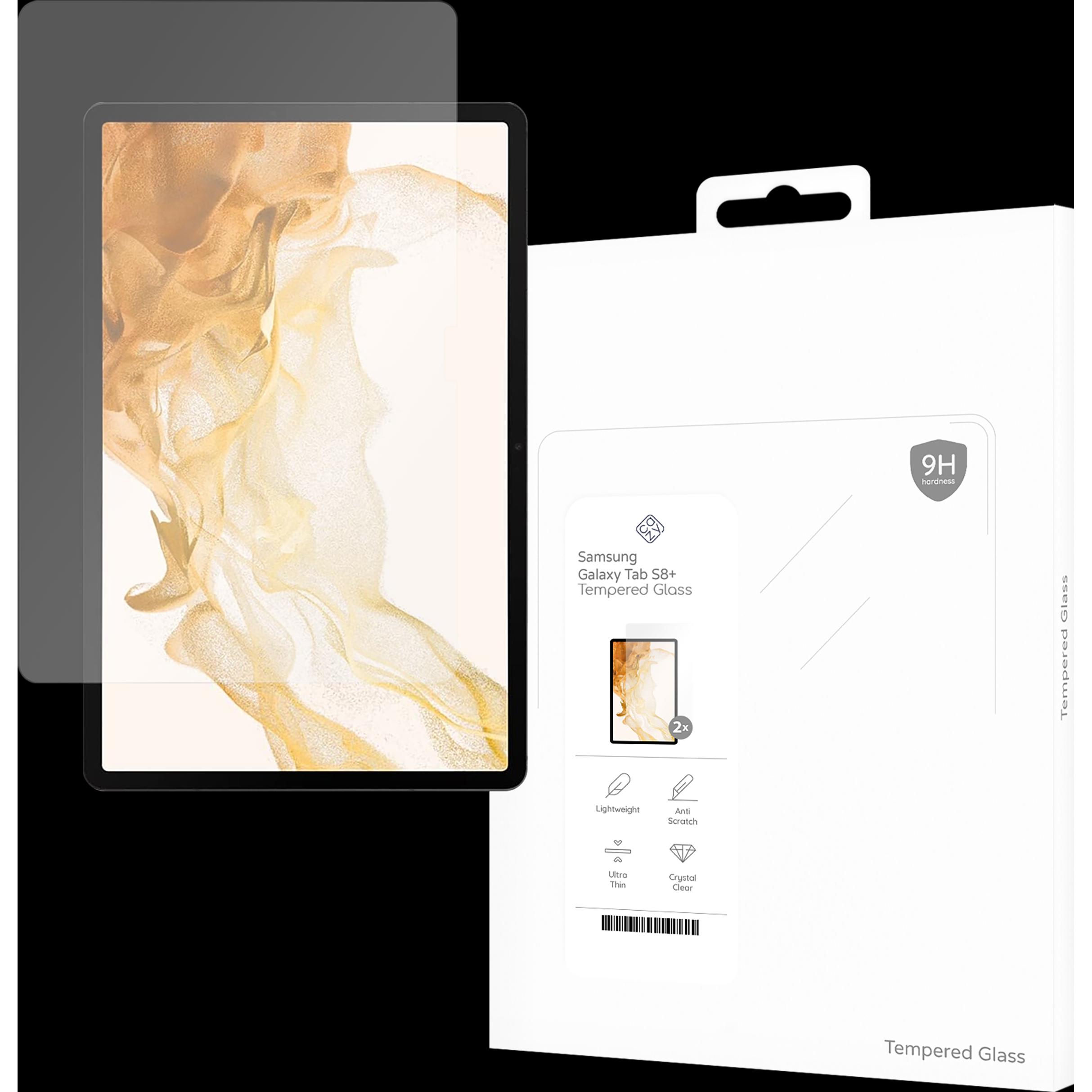 Cazy Schutzglass Kompatibel mit Samsung Galaxy Tab S8+ Displayschutz Tempered Glass - 2 Stück (2 Stück, Galaxy Tab S8+),...