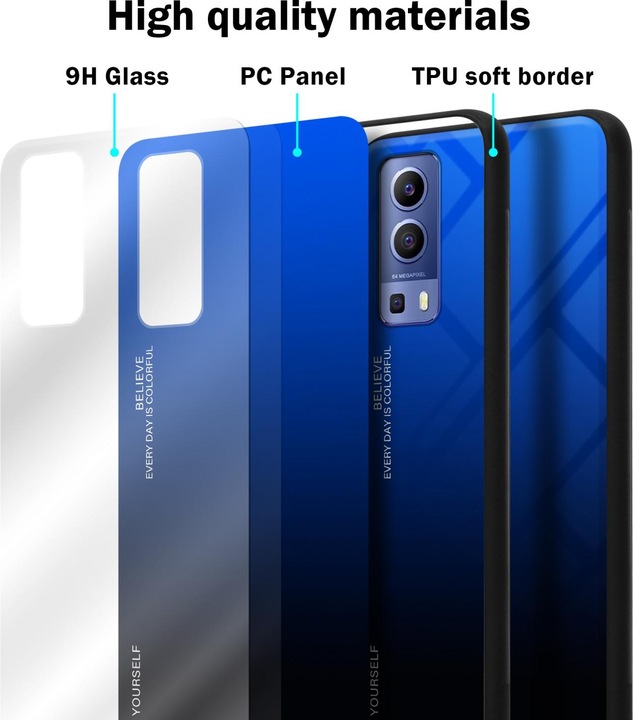 Actual product image Cadorabo TPU 2 colors glass envelope (Vivo Y72 5G, Vivo Y52s 5G)