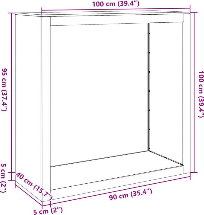Actual product image vidaXL Brennholzregal (100 x 40 x 100 cm)