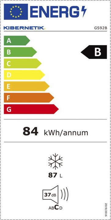 Etichetta energetica Kibernetik B9470GS92 (Struttura autonoma, 87 l)