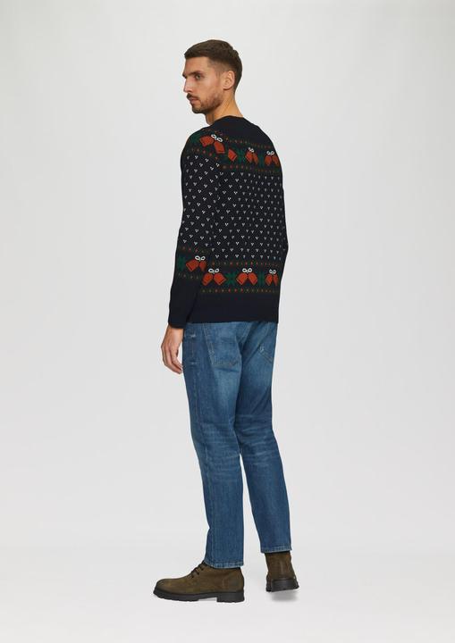 Produktbild s.Oliver Strickpullover Weihnachtspullover aus Baumwolle (M)