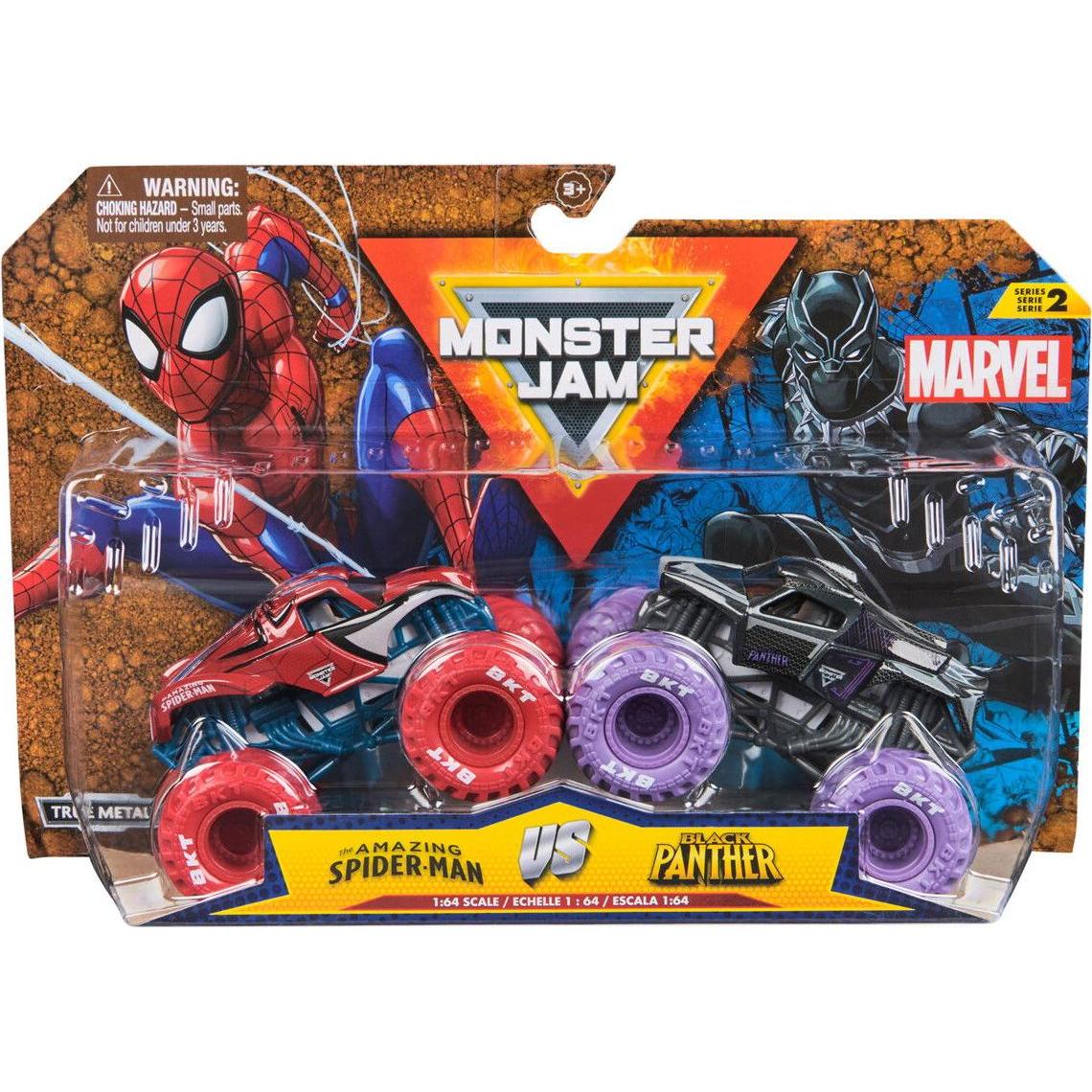Thumbnail - Monster Jam 1:64 Marvel 2 Pack - Spider-man vs. Black Panther