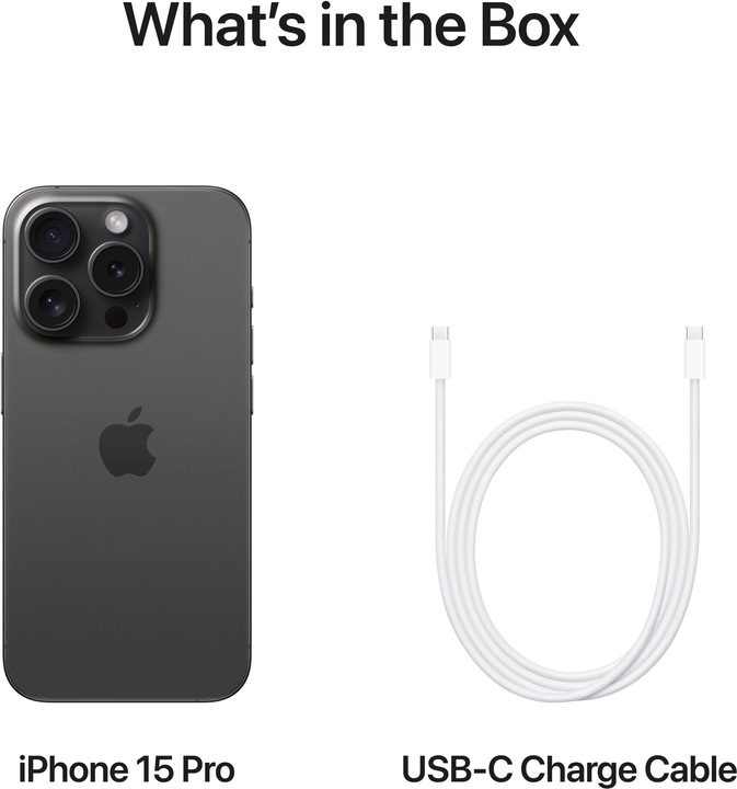 Actual product image Apple iPhone 15 Pro (1000 GB, Black Titanium, 6.10", SIM + eSIM, 48 Mpx, 5G)