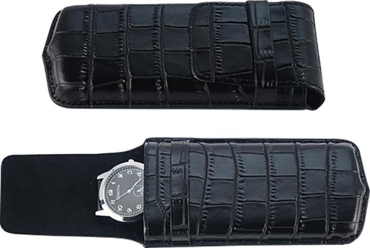 Produktbild Safe Uhrenetui mit echtem schwarzen Leder