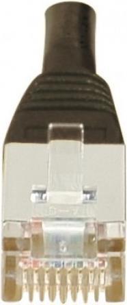 Actual product image Exertis Connect Patch cable F/UTP, CAT.5e, black, 0.15 m Patch cable with especially narrow bend protection (F/UTP, CAT5e, 0.15 m)