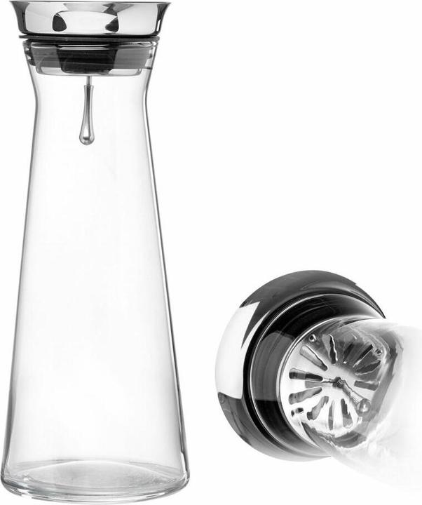 Produktbild Ritzenhoff & Breker Glaskaraffe NIO, 1,0 Liter spülmaschinengeeignet, Edelstahl-Ausgussdeckel (1 l)