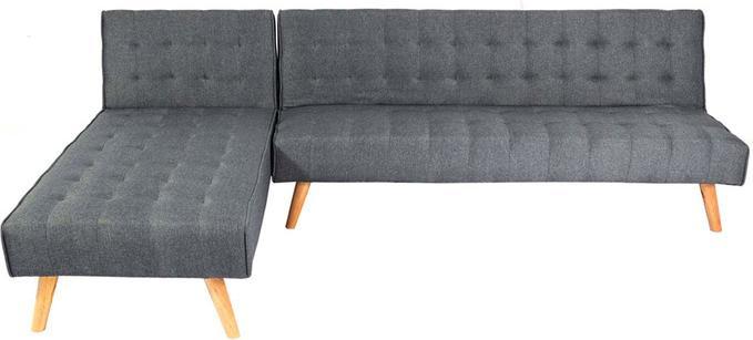 Actual product image Swisshandel24 Corner sofa HWC-K38, sofa folding, reclining surface left/right, fabric/textile solid wood (Corner sofa)