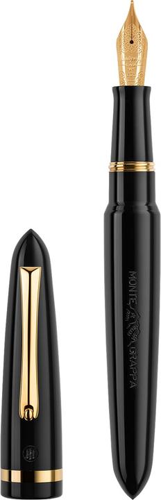 Actual product image Montegrappa Isven54c Venetia fountain pen, black, yellow gold, 14k M nib (Black)