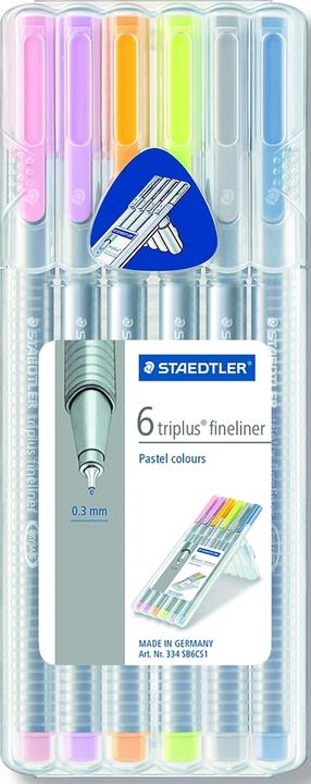 Productafbeelding Staedtler Fineliner (Delfts blauw, Lavendel, Licht oranje, Limoengroen, Open haard helder, Zilvergrijs, 10x)