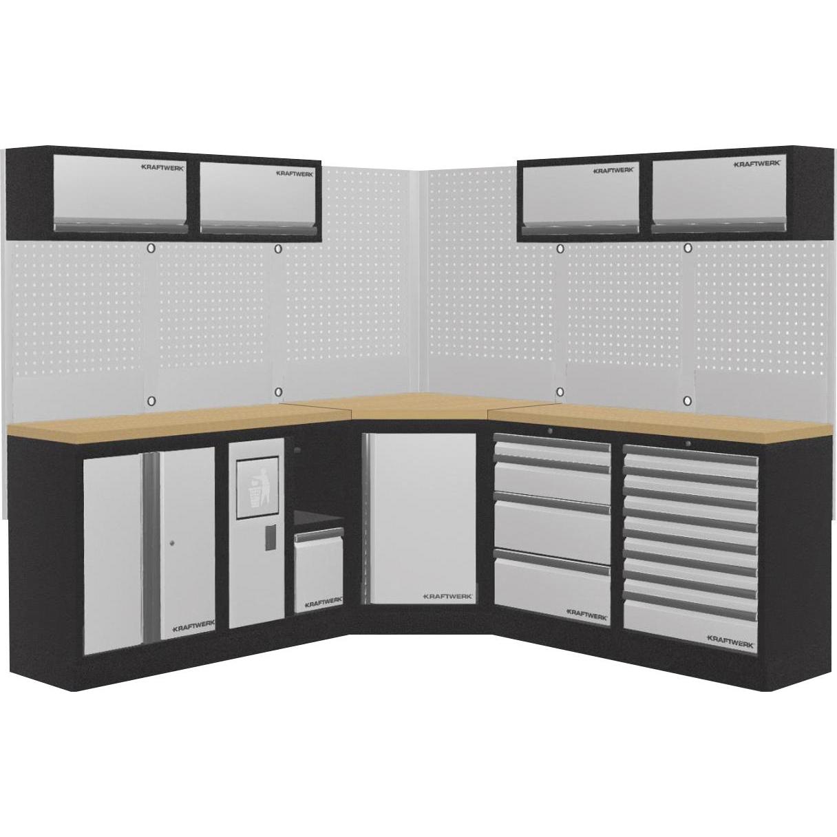 Kraftwerk, Werkstattschrank, Mobilio 5er Kombi Werkstatt-Schrankwand Multiplex (48.80 cm, 200 cm)