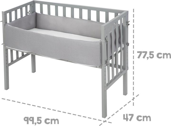 Produktbild Roba Beistellbett 2in1 Grau