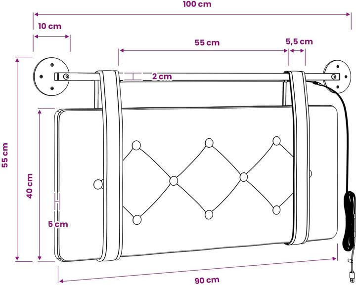 Image du produit vidaXL Kopfteil (55 x 100 x 5 cm)
