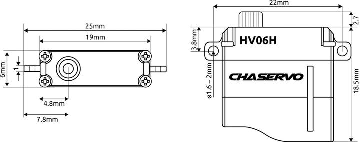 Immagine prodotto Chaservo HV06H 15T 6mm HV Servo für F3K, F5K u.ä.