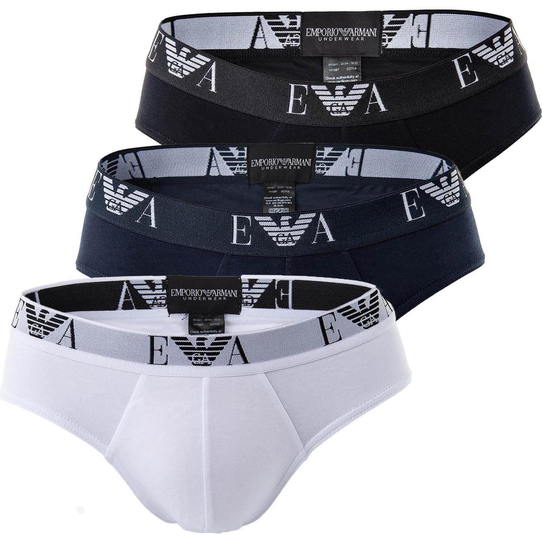 Emporio Armani, Herren, Unterhosen, Slip Casual Figurbetont - 273, Mehrfarbig, (M, 3er Pack)