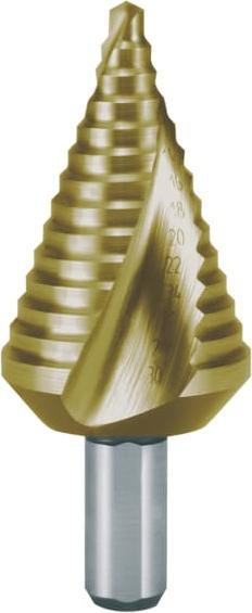 Image du produit Ruko Foret étagé fraise 4-30mm HSS TiN rainure hélicoïdale Z.2 (4-30mm)