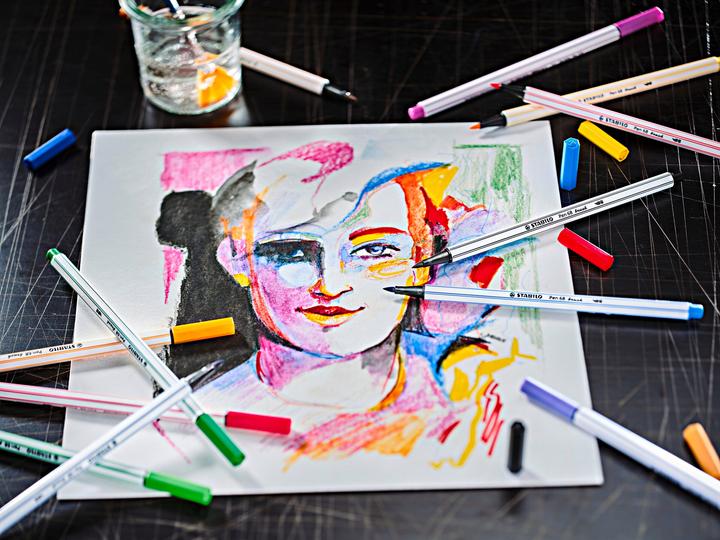 Image du produit STABILO Pen 68 brush Stylo feutre Premium (Multicolore, 12 x)