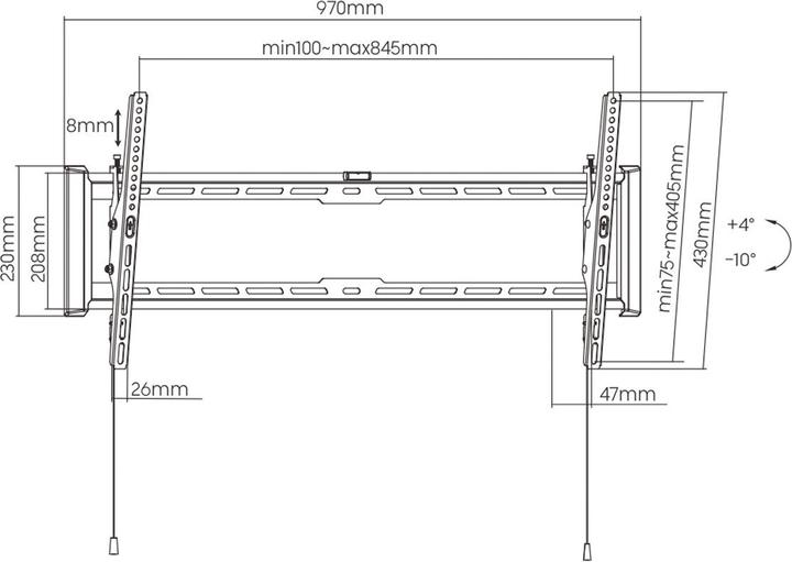 Produktbild Value TV-Wandhalterung, 47 mm Wandabstand (Wand, 90", 75 kg)
