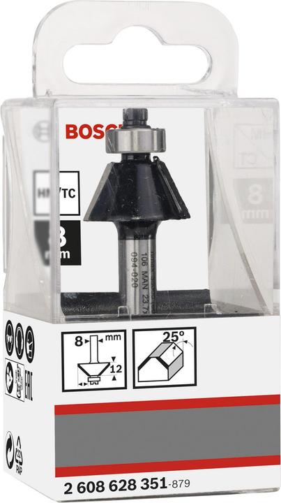 Produktbild Bosch Professional Zubehör Laminat-Bündigfräser, 8 mm, D1 23,7 mm, B 5,5 mm, L 12 mm, G 54 mm, 25°